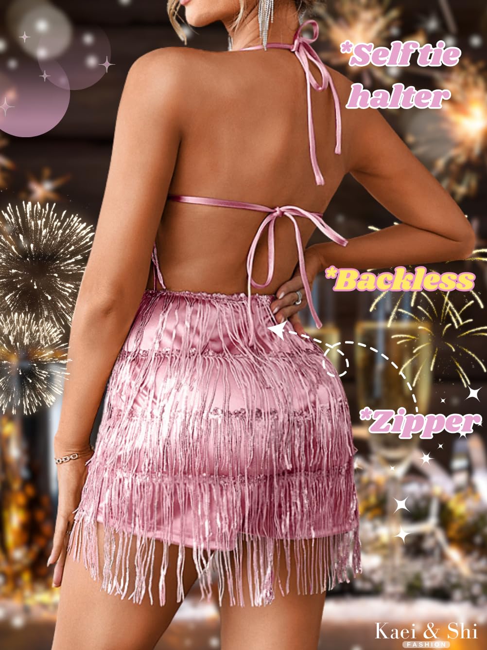 Sparkly Glitter Metallic Jumpsuit for Women | Sequin Fringe Romper | Backless Shorts Dress | Disco Birthday Dance Outfit | Perfect for Nightclub, Party & Festival Wear