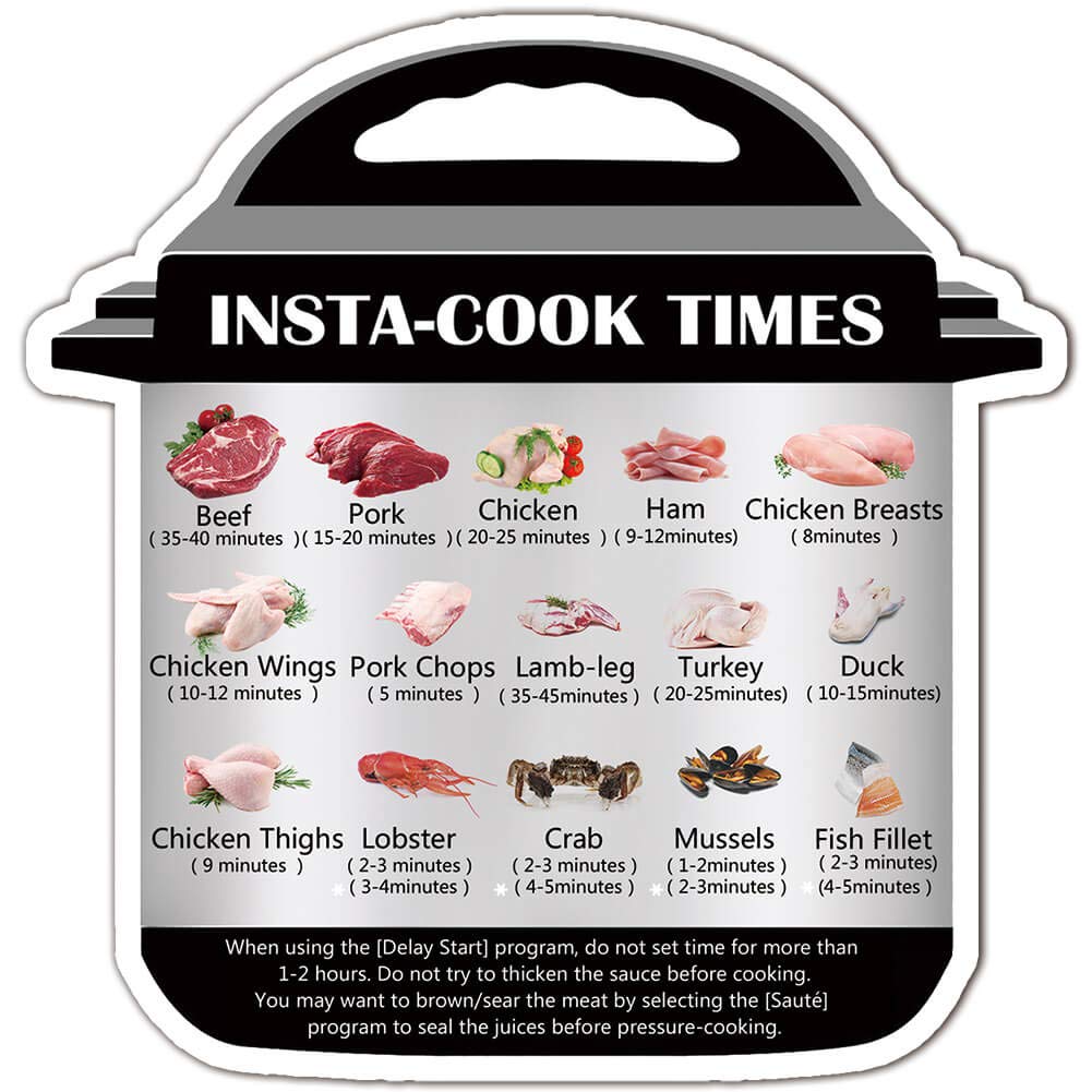 Instant Pot Cooking Times Cheat Sheet - Magnetic Quick Reference Guide for Pressure Cooker | Perfect for Kitchen, Meal Prep & Cooking Enthusiasts