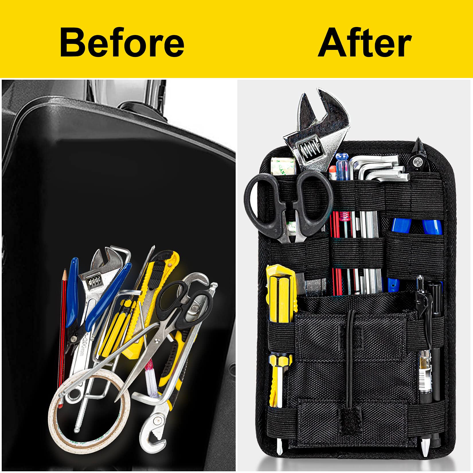 PSLER 2-Pack Saddlebag Organizers for Motorcycle, Bike & Vehicle - Internal Small Tools Storage Bags | Perfect for Road Trips, Commuting & Outdoor Adventures