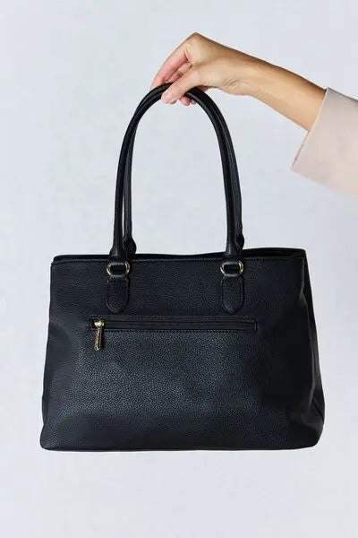 David Jones Structured Leather Handbag for Women - Premium Genuine Leather Tote Bag with Shoulder Strap - Perfect for Work, Travel & Everyday Use