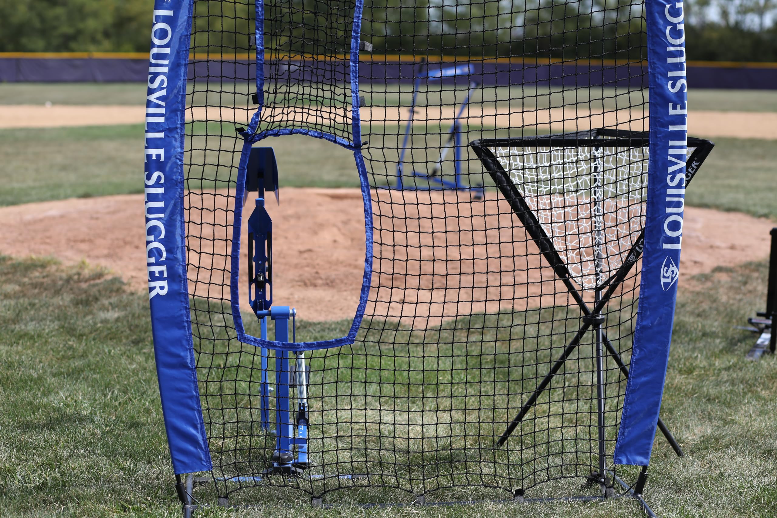 Louisville Slugger Blue Flame Baseball Pitching Machine for Training & Practice – Perfect for Batting Drills, Softball, and Baseball Practice at Home or Field