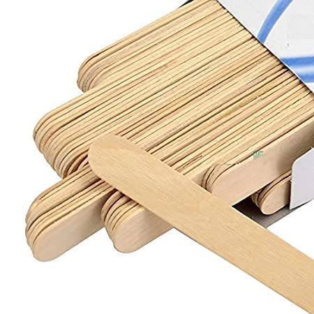 50 Pack Wooden Waxing Sticks - Disposable Wax Applicators for Face, Legs & Eyebrows | Hair Removal Wax Spatulas for Home & Salon Use | Also Great for Wood Crafts & Tongue Depressors