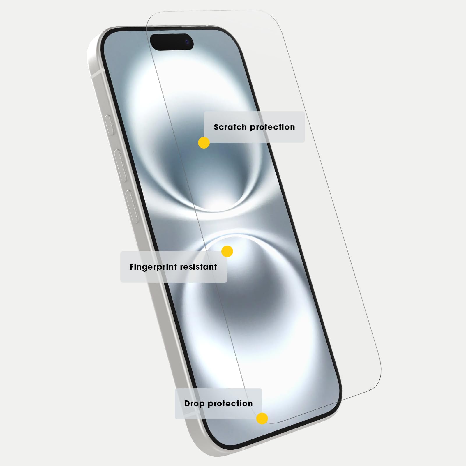 OtterBox iPhone 16 Tempered Glass Screen Protector - Shatterproof, HD Clear, Anti-Scratch Protection - Perfect for Everyday Use, Gaming & Outdoor Activities