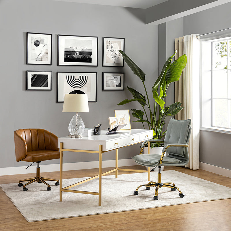Stylish Michele Vegan Leather Task Accent Chair - Modern Office & Living Room Furniture for Home & Workspace