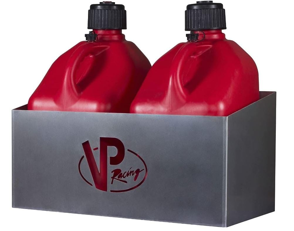 VP Racing Fuels 3050 Aluminum Storage Rack - Heavy Duty 5 Gallon Motorsport Container Organizer with VP Logo Cut-Out | Wall Mountable | Perfect for Garage, Workshop & Racing Pit Storage Solutions