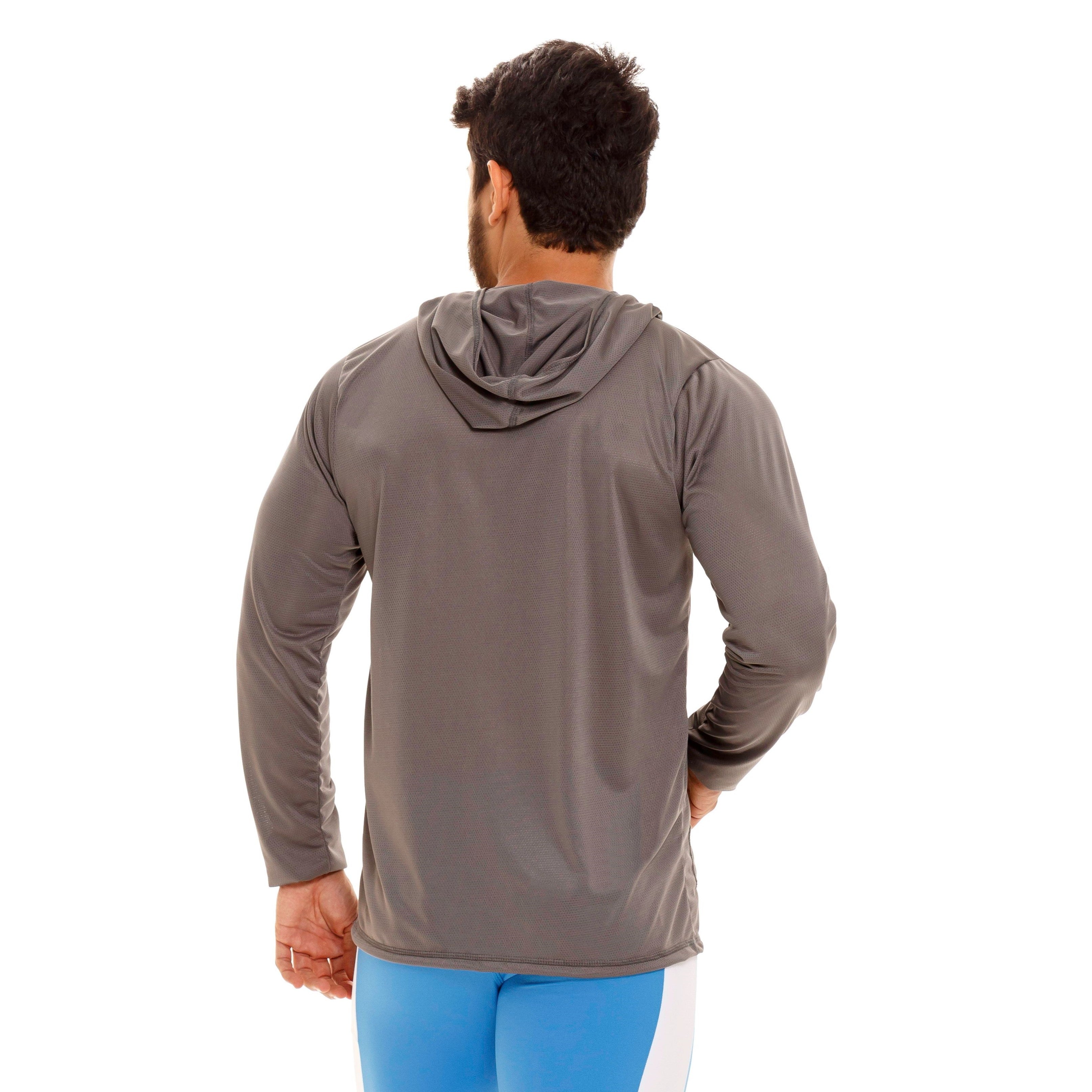 JOR Cross Hooded Sports Mesh Pullover - Breathable Grey Athletic Jacket for Running, Gym & Outdoor Activities