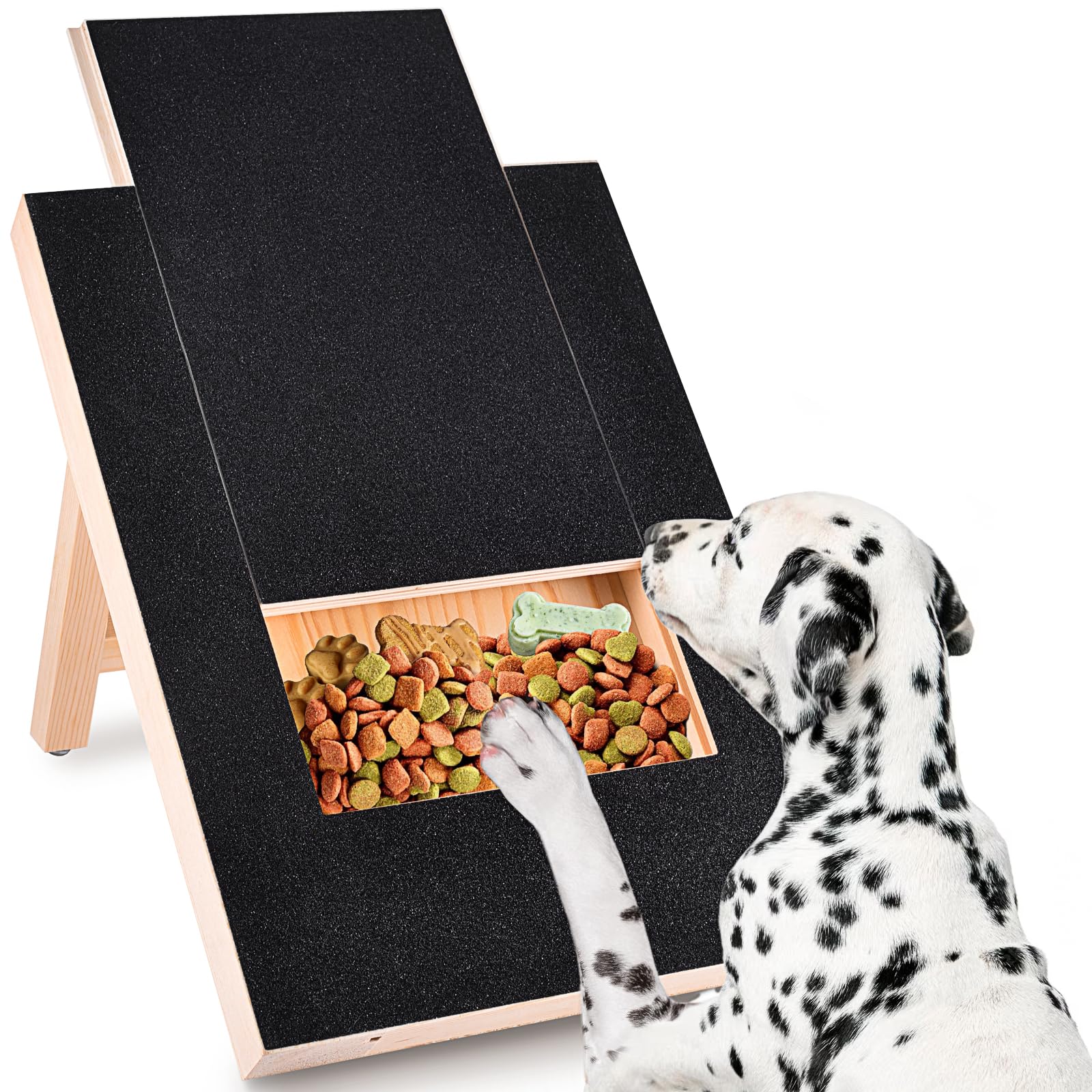 Dog Nail Scratch Board with Nail File & Treat Box - Sandpaper Scratch Pad for Small & Medium Dogs - Stress-Free Nail Trimmer for Puppies & Sensitive Dogs | Perfect for At-Home Grooming & Paw Care