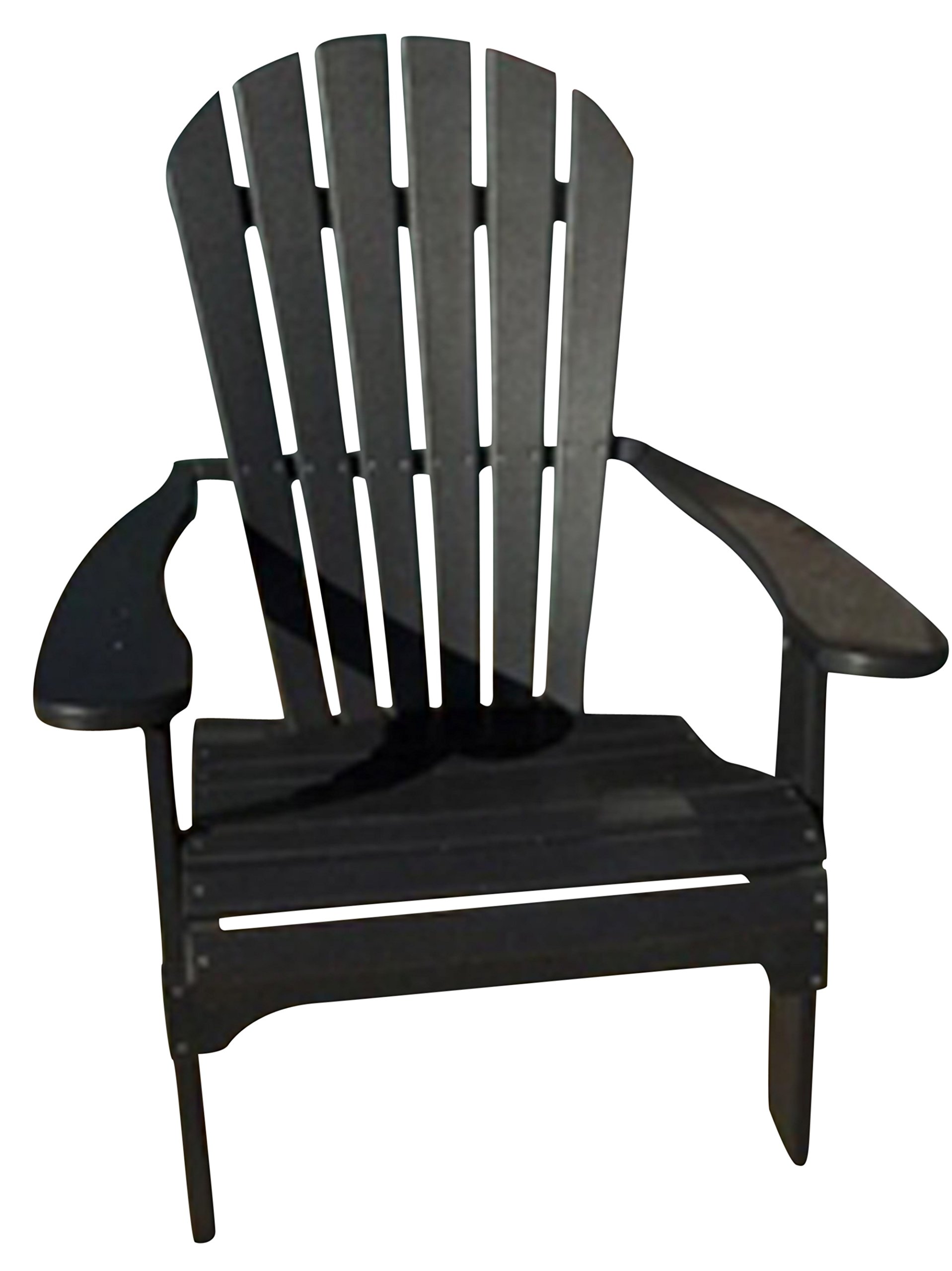 Phat Tommy Foldable Adirondack Chair - Heavy Duty HDPE Recycled Plastic Folding Outdoor Chair - All Weather Patio, Deck & Porch Furniture for Backyard, Garden & Poolside (Black)