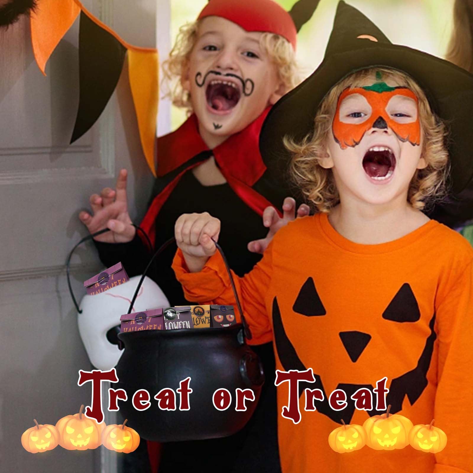 80-Pack Hommay Halloween Treat Bags - Bulk Paper Candy Bags for Trick or Treat, Party Favors & Classroom Treats | Small Halloween Goodie Bags for Kids, School Events & Holiday Celebrations