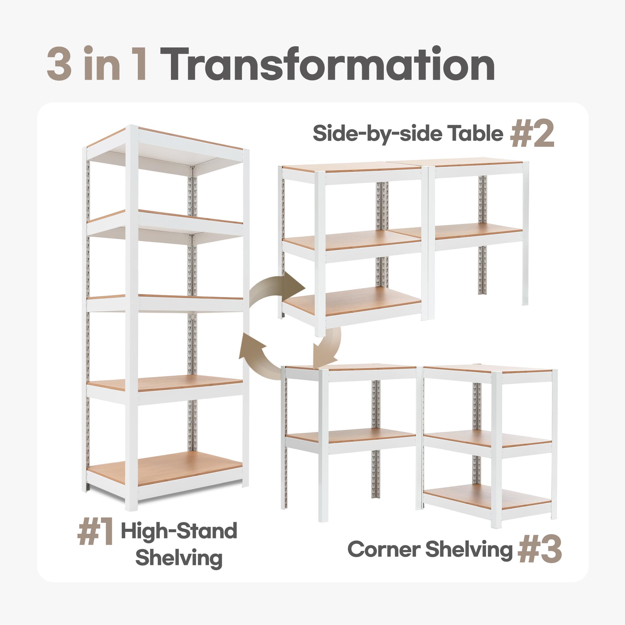 5-Tier Heavy Duty Metal Shelving Unit - 24.1