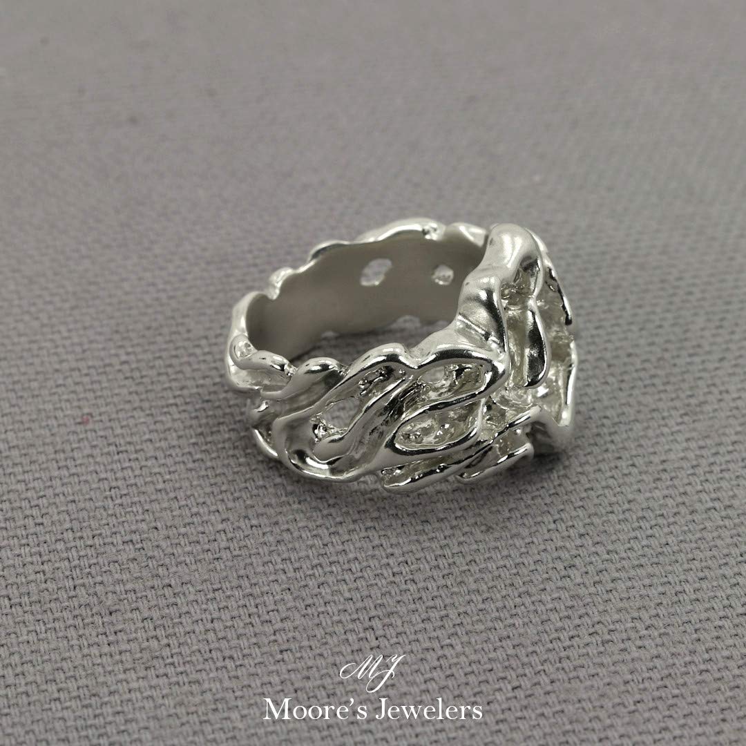925 Sterling Silver Free Form Nugget Ring for Women – Handmade Boho Jewelry, Dainty Stackable Ring, Gift for Her – Perfect for Everyday Wear, Layering & Special Occasions