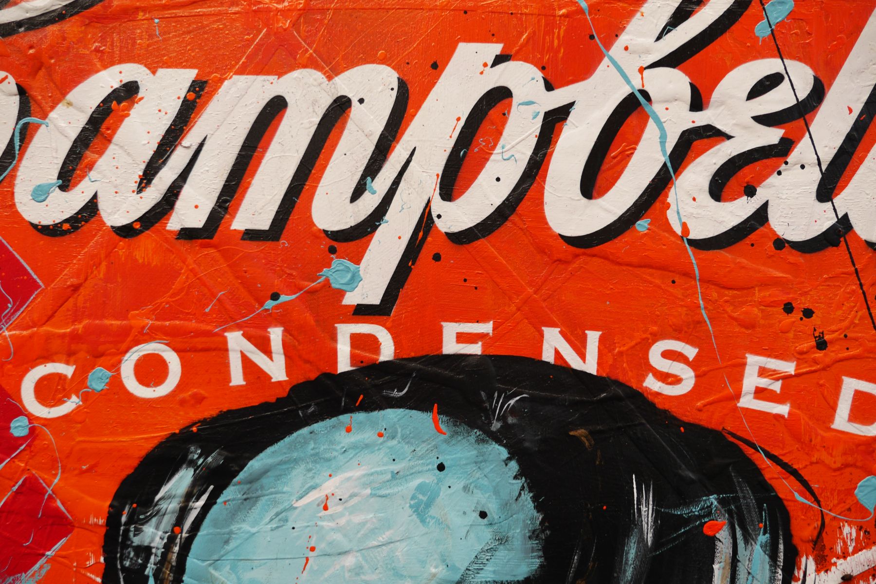 140cm x 100cm Campbell's Soup Textured Urban Pop Art Canvas Painting - Andy Warhol Inspired Wall Decor for Living Room, Bedroom & Office