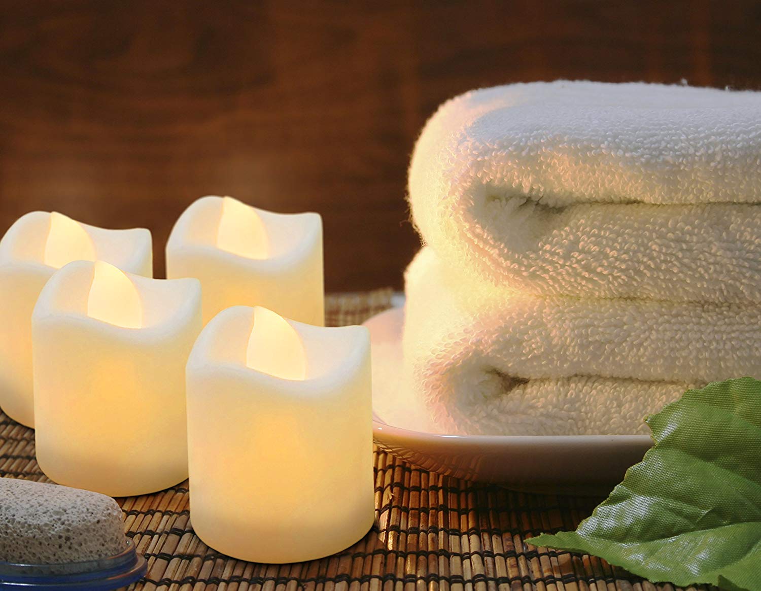24 Pack LED Flameless Candles - 2 Inch Realistic White Battery Operated Candles with Flickering Flame Effect for Home Decor, Wedding Centerpieces, Halloween & Christmas Decorations, Indoor/Outdoor Use