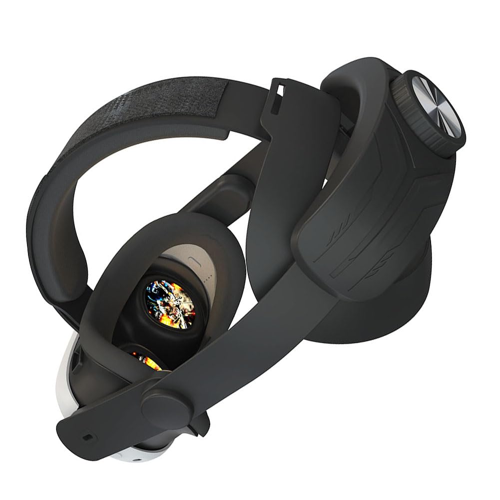 CRGANGZY Adjustable Lightweight Replacement Head Strap for Meta Quest 3 - Comfortable VR Headset Accessory Reduces Face Pressure (Black) - Perfect for Gaming, Virtual Reality & Extended Play Sessions