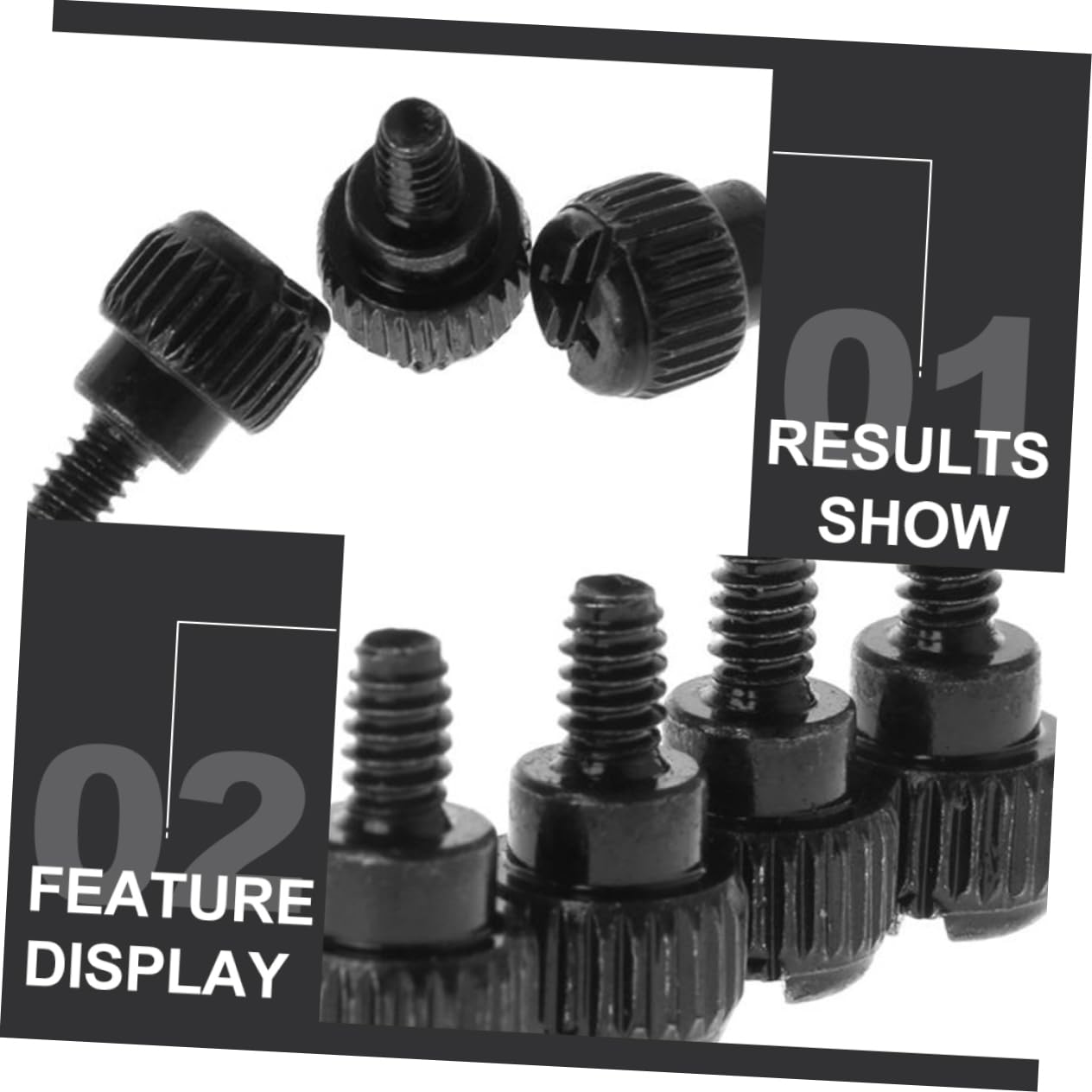 BESTonZON 100pcs Black Metal Computer Case Thumbscrews - High Strength, Elegant Design, Easy to Install for PC Build & Maintenance