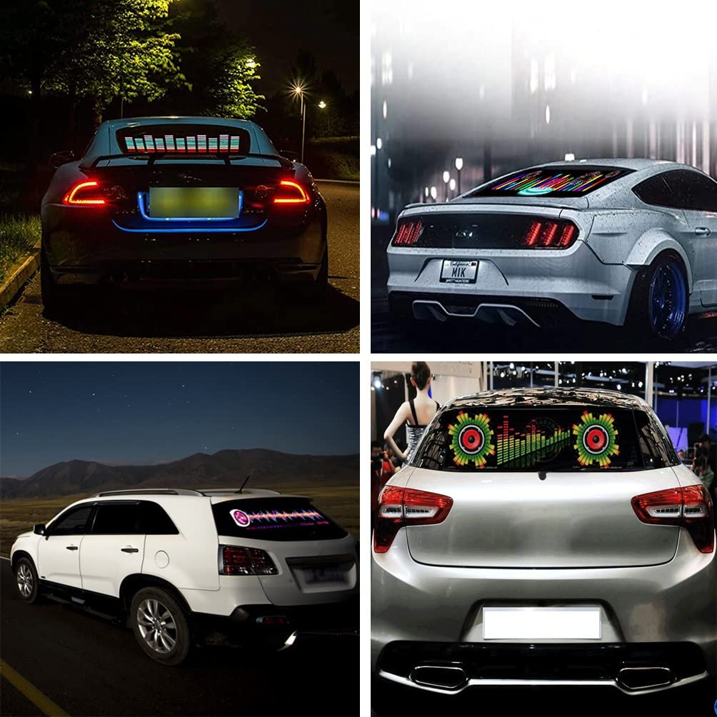 Car LED Music Rhythm Light Sticker - 90x25cm for Party & Driving Fun