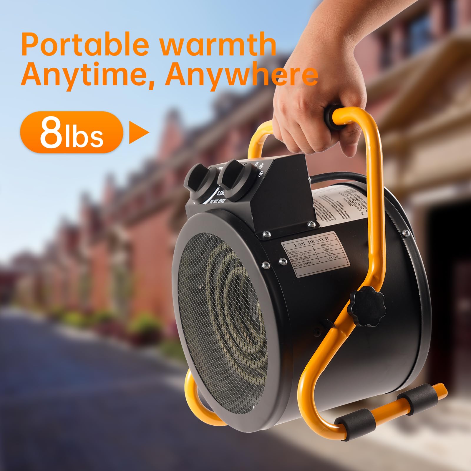 1500W Digital Greenhouse Heater with Thermostat - Portable Outdoor Space Heater Fan for Winter Plants - Fast Heating Electric Garage Warmer with Overheat Protection - Perfect for Greenhouses, Sheds & Cold Weather Gardening