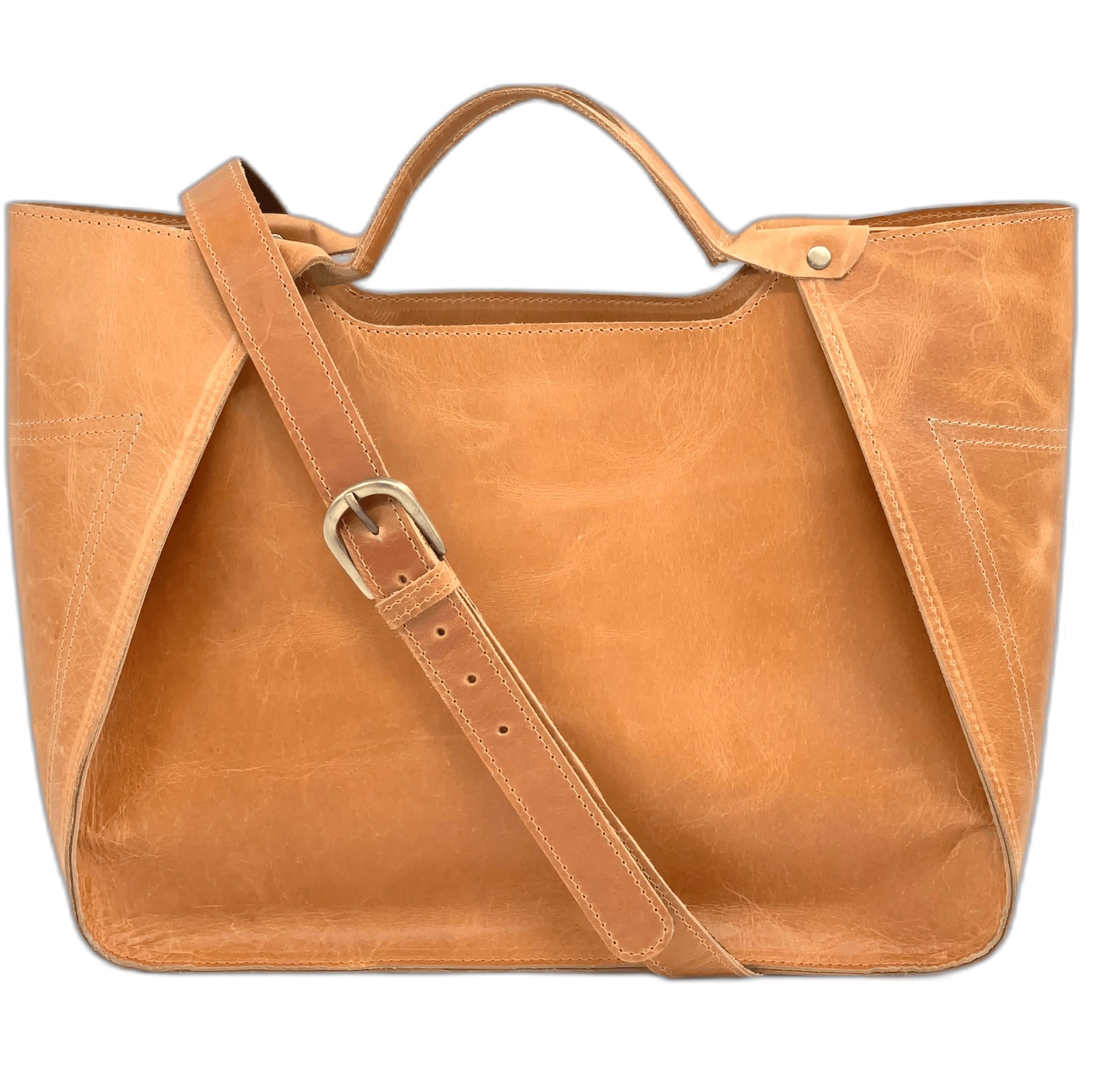 Premium Genuine Full Grain Leather Shoulder Tote Bag for Women - Stylish & Durable Handbag for Work, Travel & Everyday Use