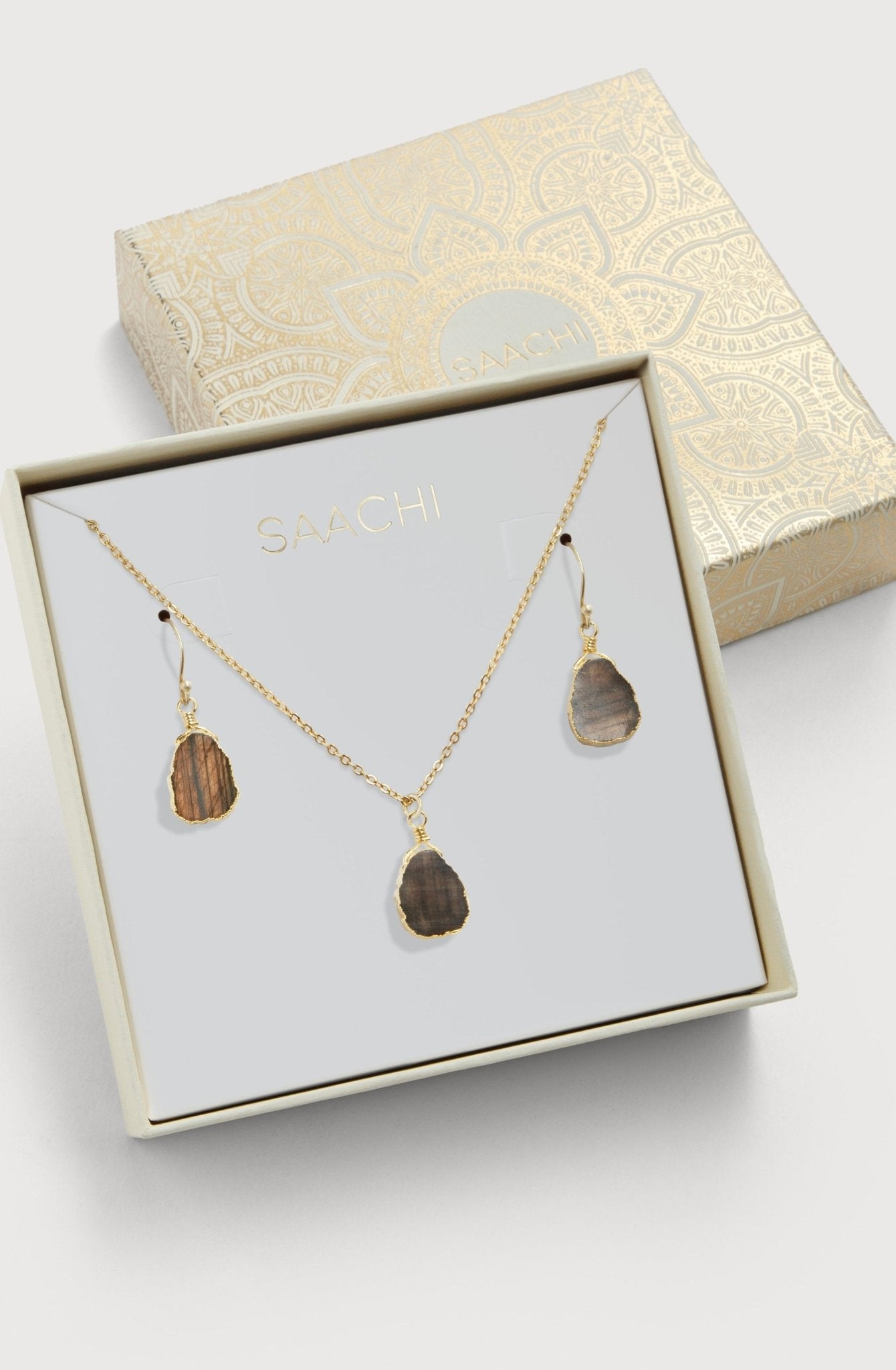 Gemstone Mini Earring and Necklace Set for Women - Elegant Jewelry Gift for Birthday, Anniversary & Valentine's Day - Perfect for Parties, Weddings & Everyday Wear