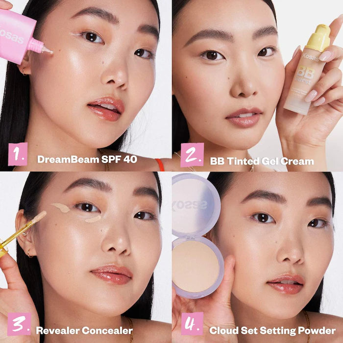 Kosas DreamBeamâ¢ Mineral Sunscreen SPF 40 - Silicone-Free with Ceramides & Peptides for Sensitive Skin - Daily Face Sun Protection for Outdoor Activities & Beach Days