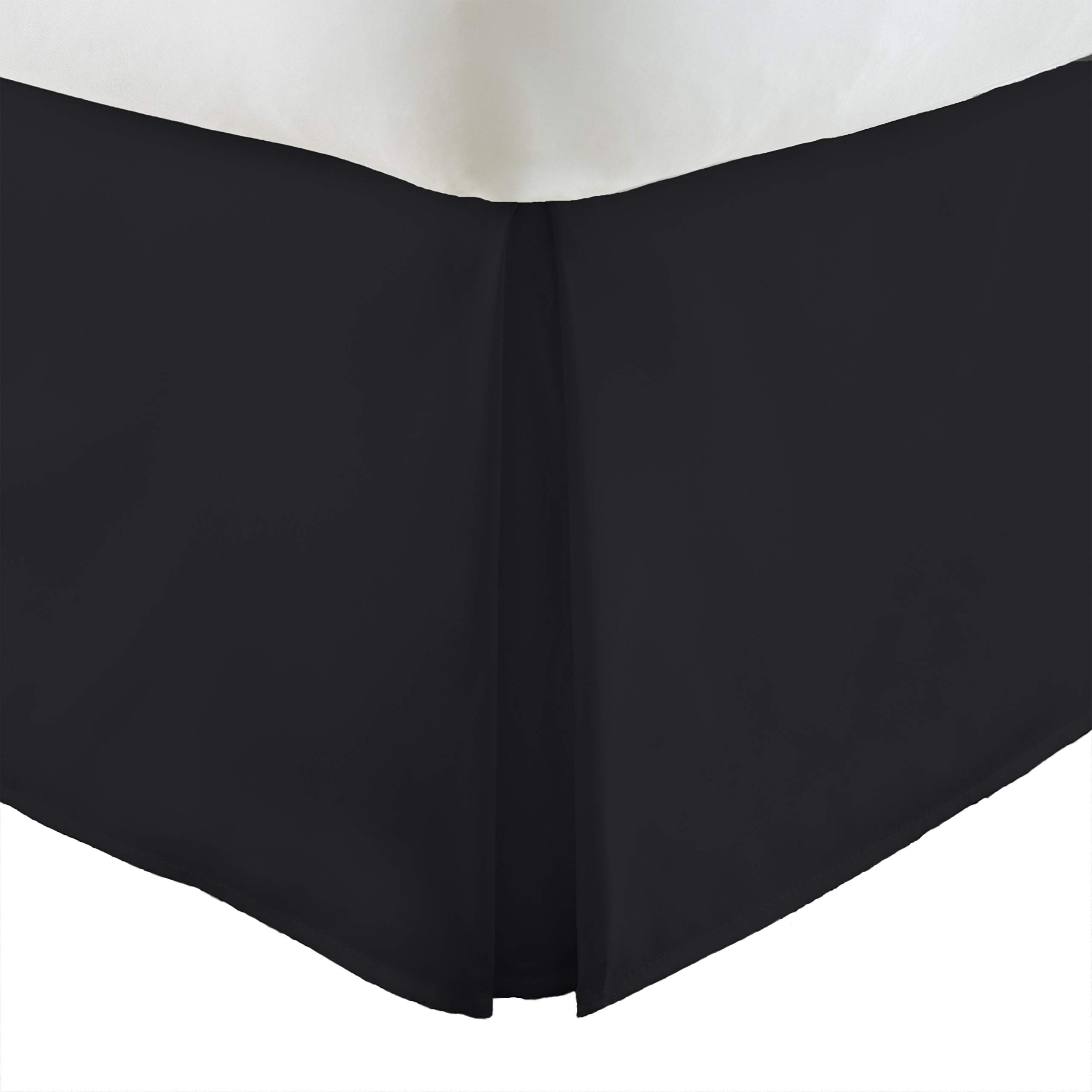 ienjoy Home IEH-BEDSKIRT-KING-BLACK Premium Pleated Bed Skirt for King Size Beds - Black | Elegant Bedroom Decor & Mattress Cover | Perfect for Master Bedrooms, Guest Rooms & Hotel Styling