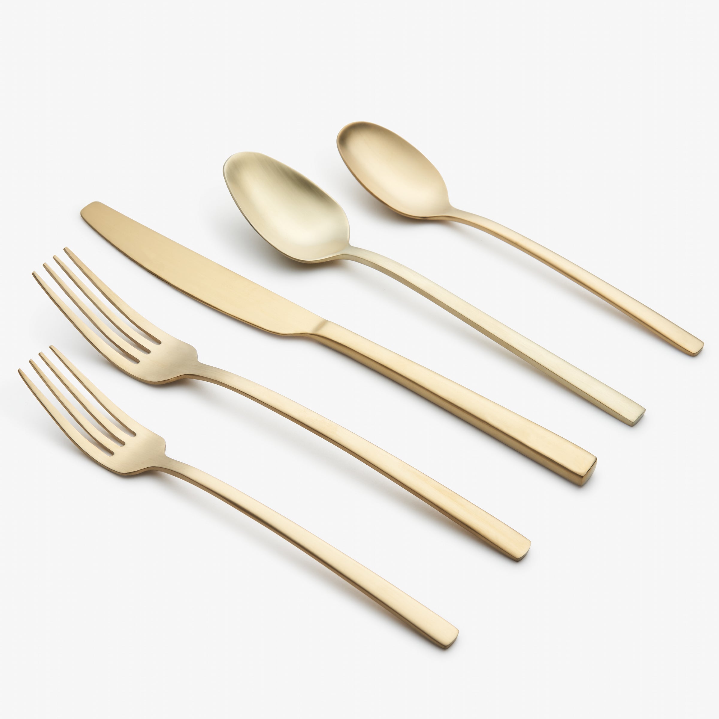 Beacon Gold Satin 16-Piece Flatware Set - Elegant Stainless Steel Cutlery for Fine Dining, Wedding Gifts & Formal Dinner Parties