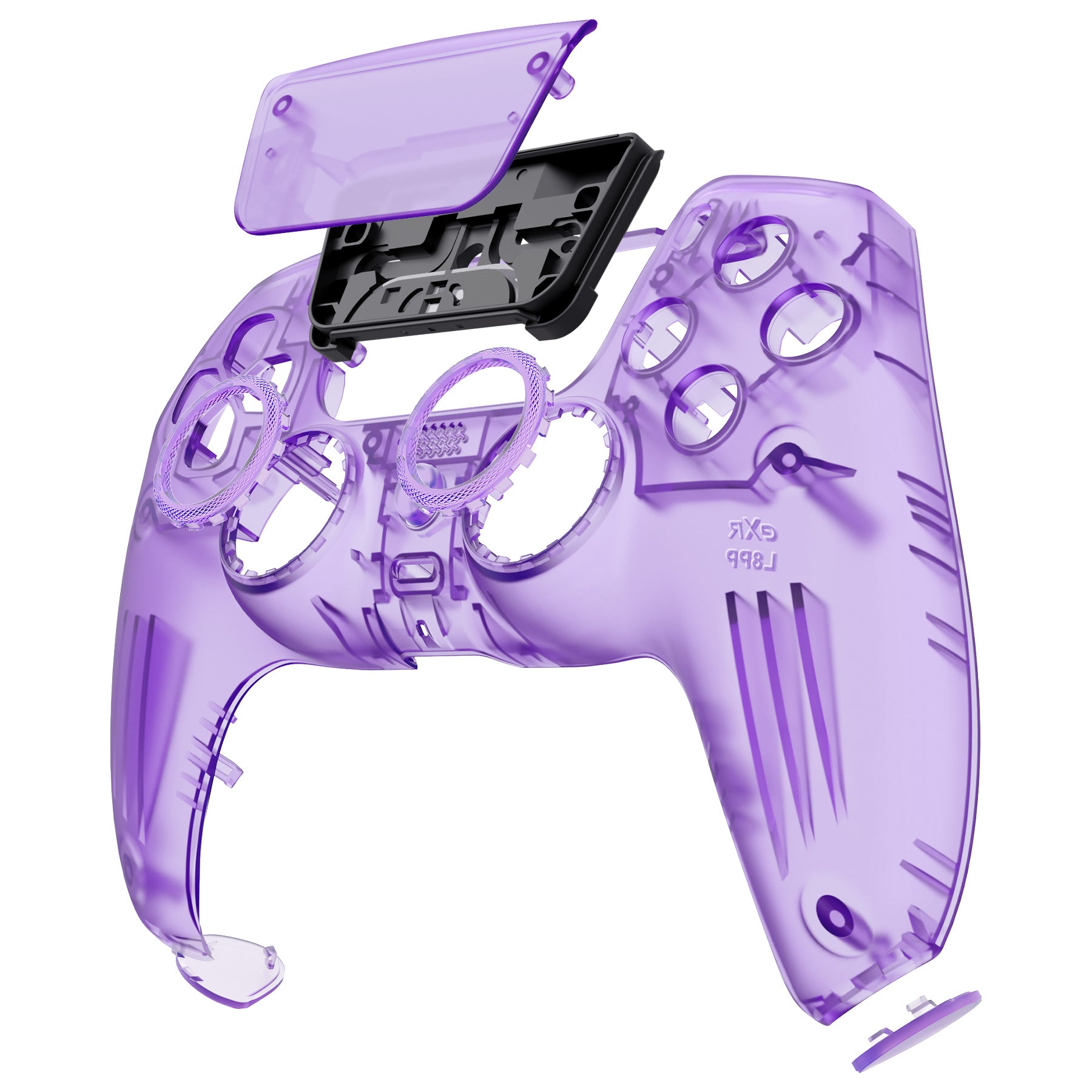 eXtremeRate LUNA Redesigned Front Shell with Touchpad for PS5 Controller BDM 010/020/030/040/050 - Clear Atomic Purple Replacement Cover - Perfect for Gaming, Customization & Controller Protection