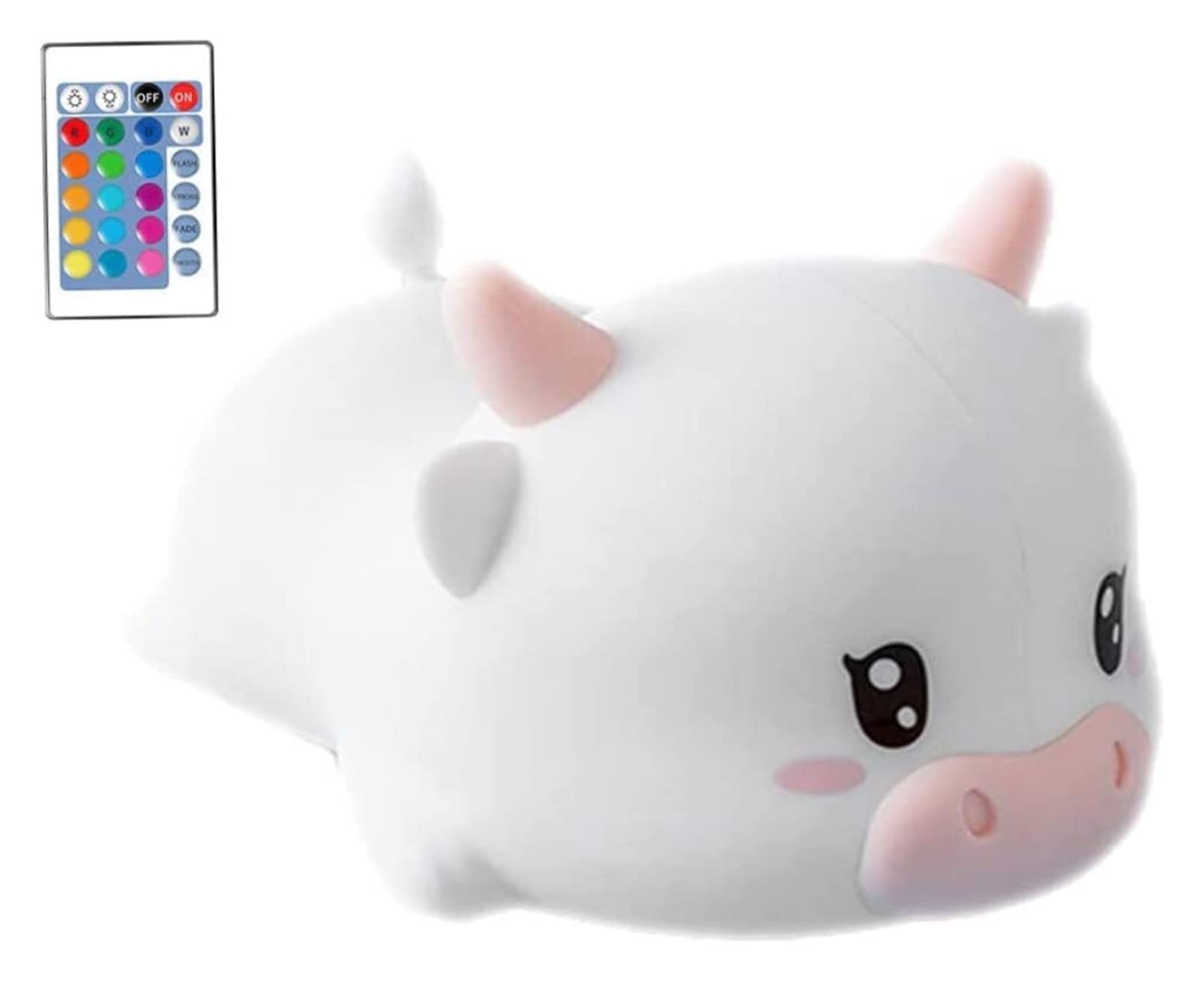 Handiya Maverick Silicone LED Night Light - USB Rechargeable Bull Shaped Night Light for Kids with Remote Control, Perfect for Bedroom, Nursery, Hallway & Gift Giving