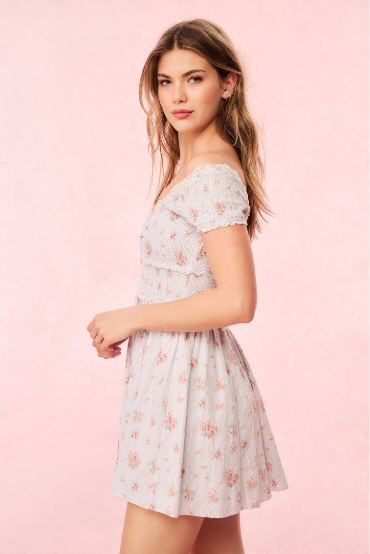 Siona Women's Floral Print Mini Dress - Soft Cotton Summer Dress for Casual Outings, Beach Vacations & Date Nights