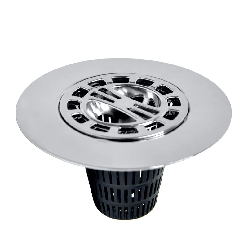 Ace Chrome Plastic & Stainless Steel Shower Drain Strainer - Hair Catcher & Clog Preventer for Bathroom, Shower, and Bathtub Drain Protection