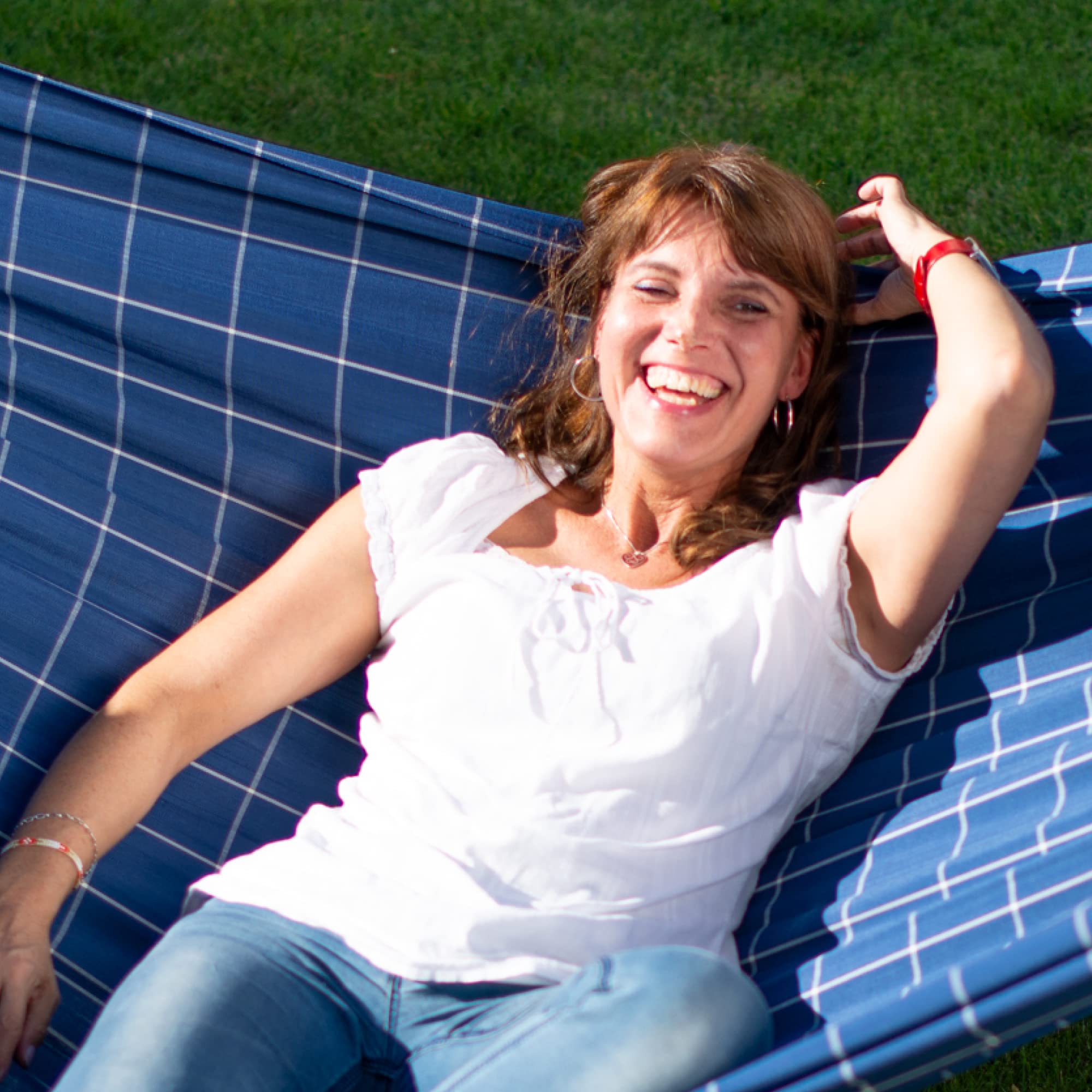 LA SIESTA Brisa Classic Handmade Hammock with Tree Straps - Weatherproof & Tear-Resistant for Indoor/Outdoor Use - King Size Marine Blue - Perfect for Backyard, Camping & Beach Relaxation