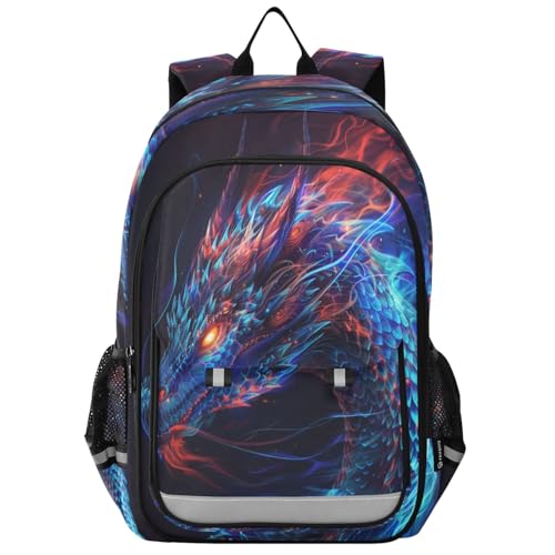 magic blue and red dragon