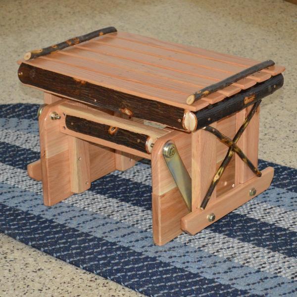 Hickory Gliding Ottoman - Smooth Motion Footrest with Storage, Comfortable Living Room Furniture for Relaxing & Reading - Perfect for Small Spaces, Home Theater & Nursery
