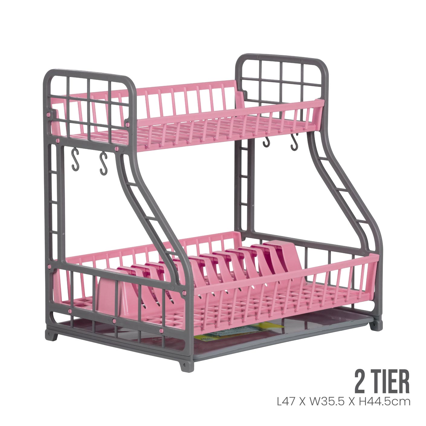 2-Tier Aquily Dish Rack (4810) - Space Saving Kitchen Organizer for Drying Dishes, Cups & Utensils - Perfect for Small Apartments, RVs & Countertops