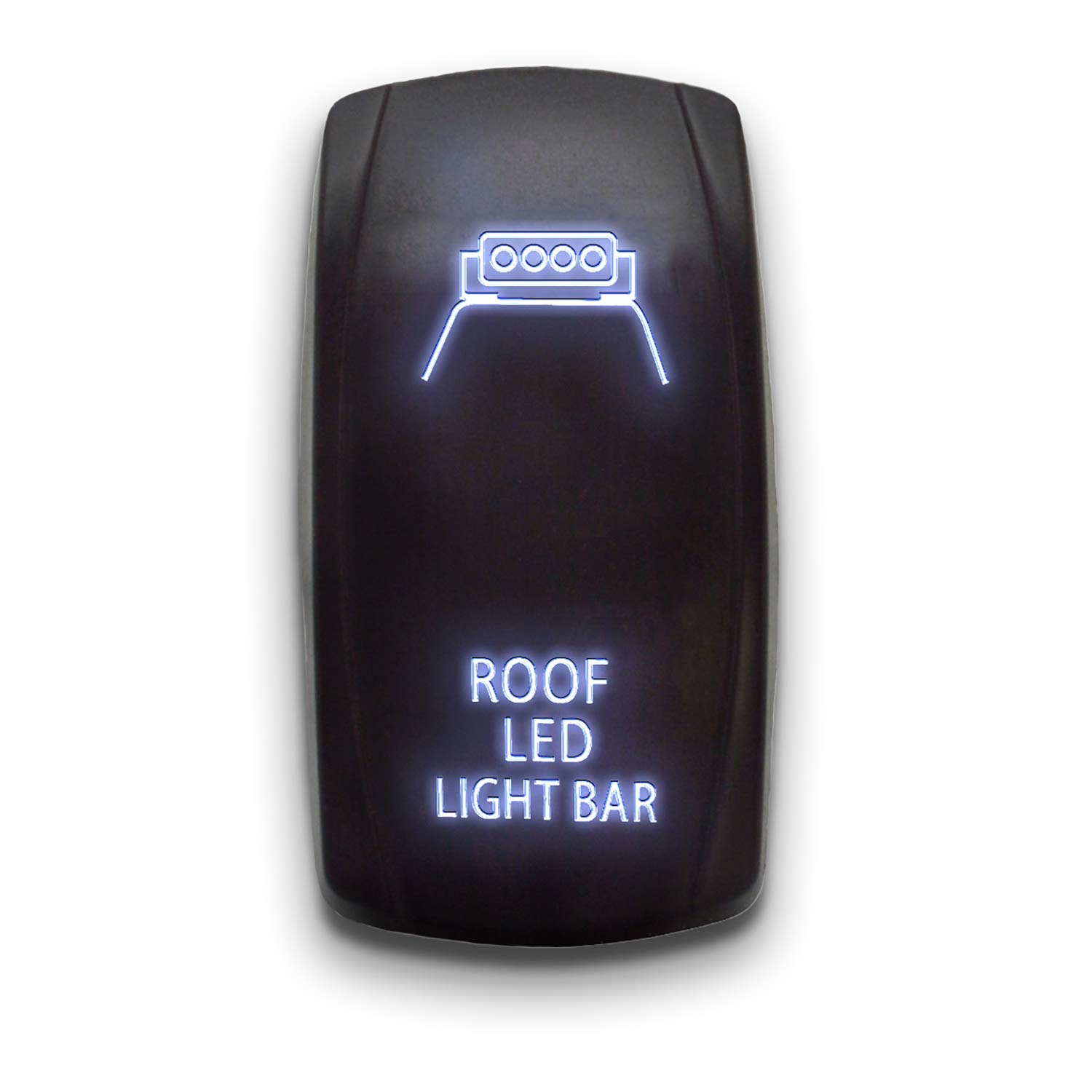 STARK 5-PIN Laser Etched LED Rocker Switch - 20A 12V ON/OFF White Roof LED Light Bar for Trucks & Off-Road Vehicles - Waterproof & Durable for Night Driving & Outdoor Adventures