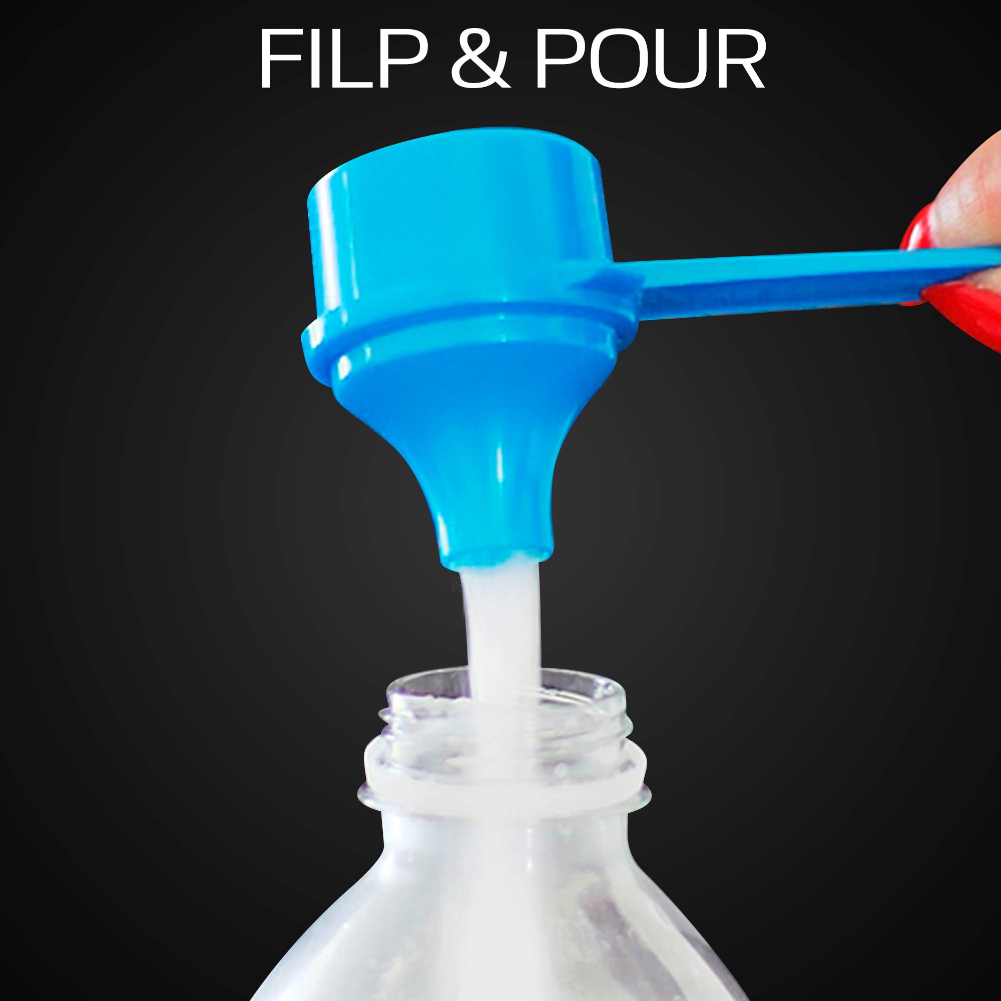Plastic Measuring Scoop with Funnel - 9cc (2 Teaspoon | 9mL) Measuring Spoon for Coffee, Protein Powder, Spices & Dry Goods - Perfect for Kitchen, Baking & Pet Food Measuring (Pack of 5, Opaque, No Cap)