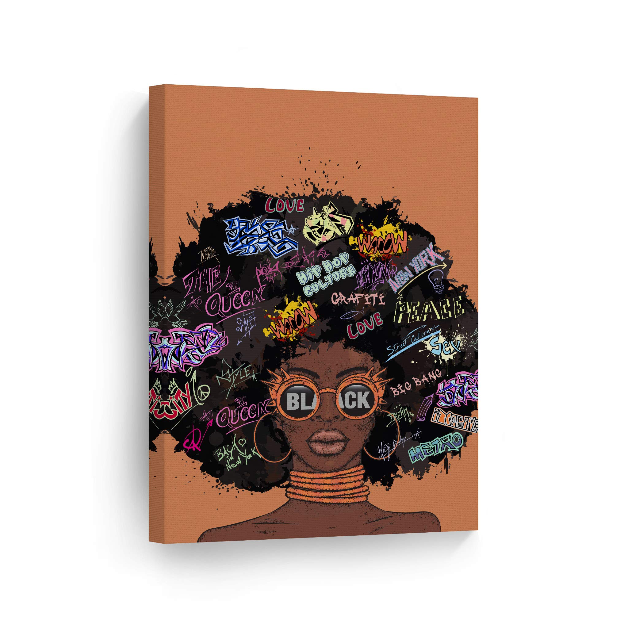 African American Wall Art - Black Art Wall Decor Canvas Print 40x30 - Pop Art & Black Girl Wall Art for Living Room, Bedroom & Office Decor