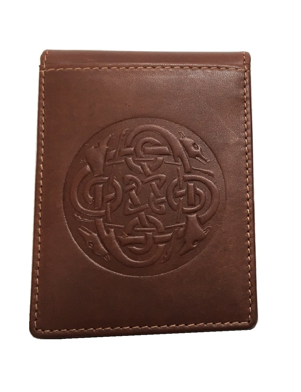 Biddy Murphy Celtic Money Clip & Bifold Wallet - 100% Genuine Leather, Handmade in Ireland with Embossed Eternity Knot Design - Perfect for St. Patrick's Day Gifts & Irish Heritage Celebrations
