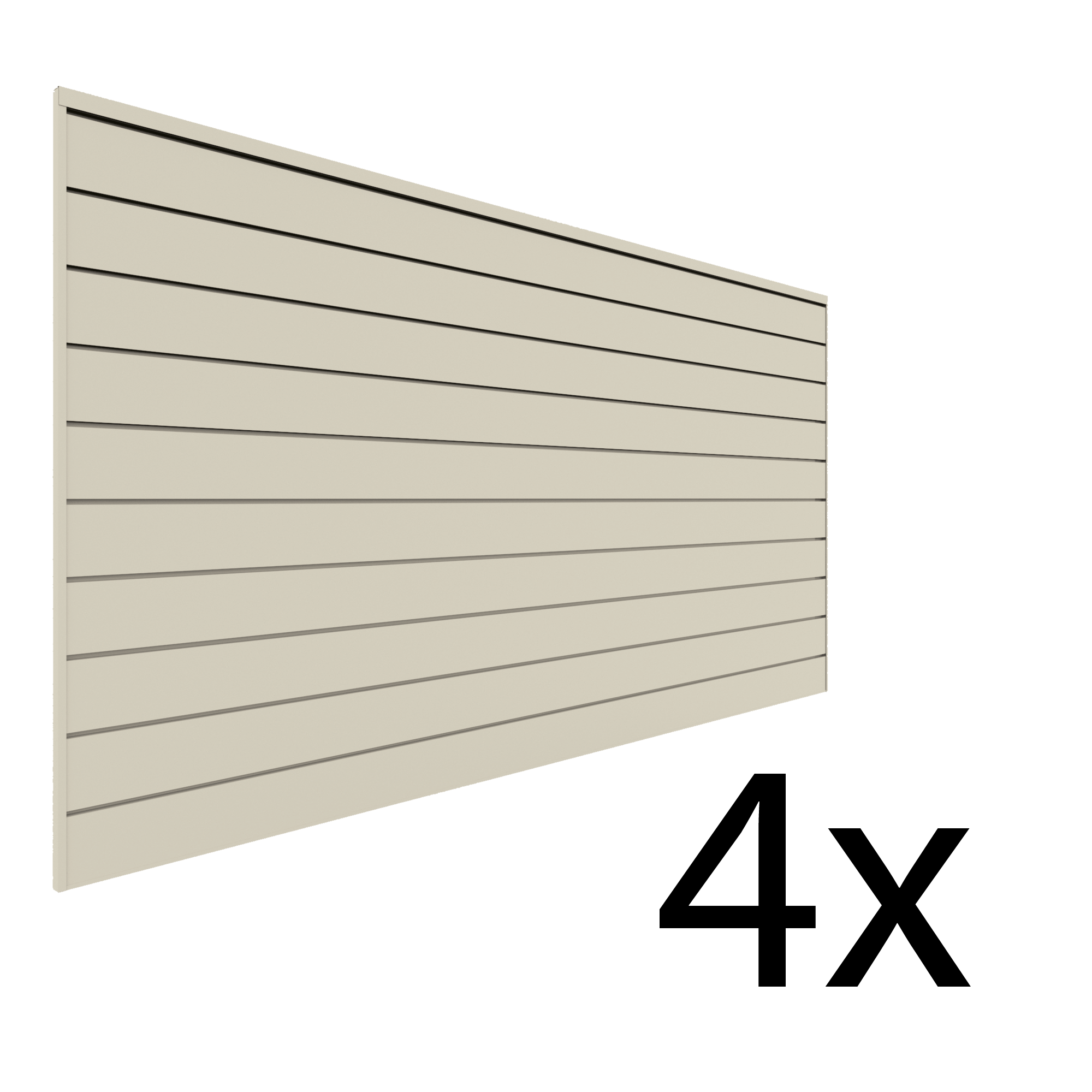 4 ft. x 8 ft. PVC Slatwall Panel - 4 Pack (128 sq ft) - Retail Store Display, Garage Organization & Wall Storage Solution