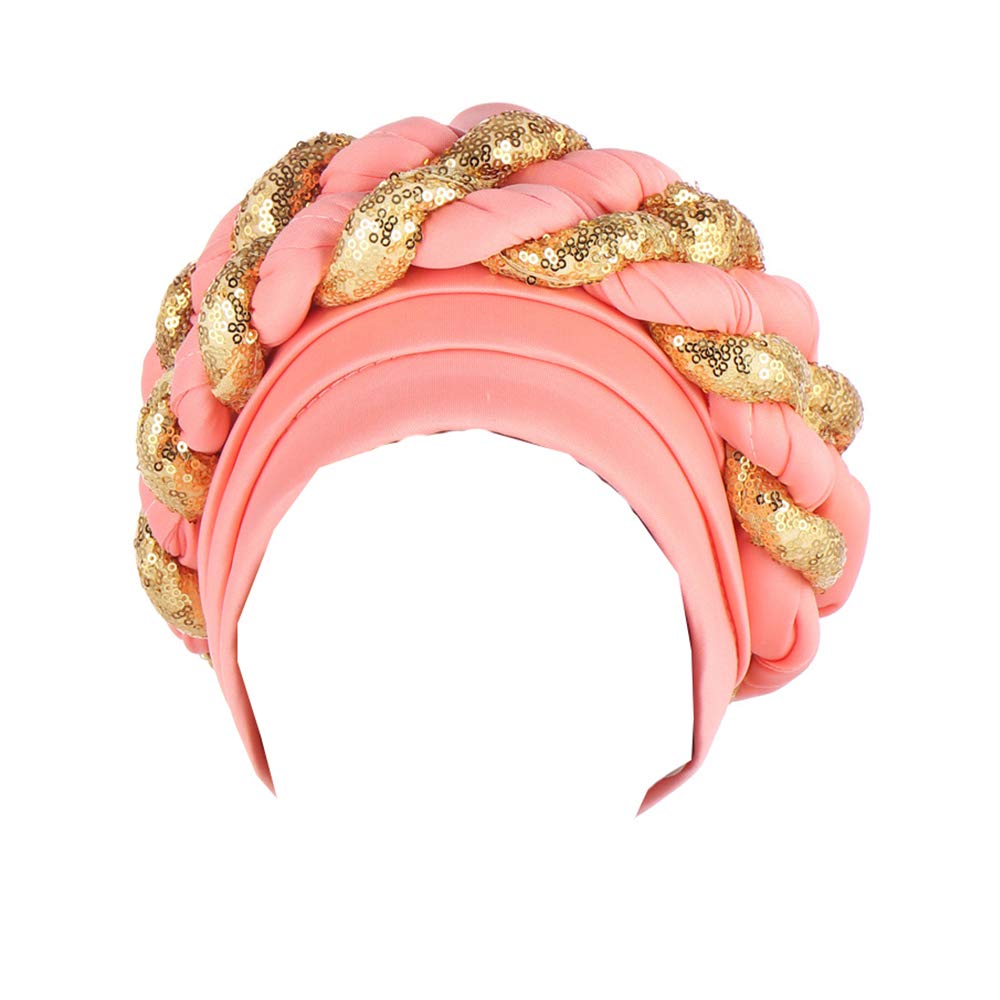 Stylish African Twisted Braid Turban Headwrap for Women - Fashionable Beanie Cap & Hair Cover Hat - Perfect for Casual Wear, Work, and Special Occasions