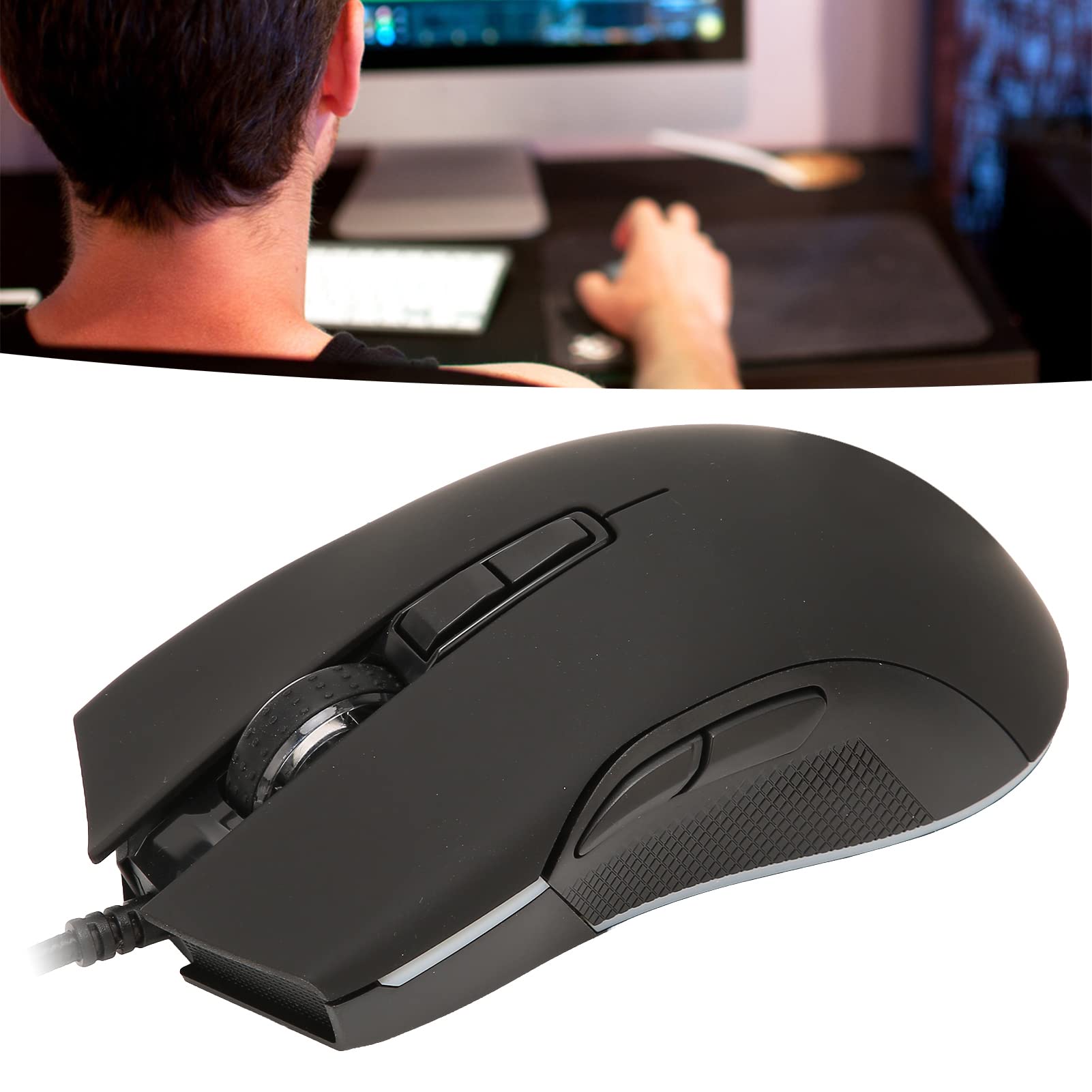 Wired Gaming Mouse with 8 Adjustable DPI & RGB Backlight - High Precision USB Plug and Play PC Gaming Mouse, Lightweight Portable Design for Wide Compatibility - Perfect for FPS, MOBA Games and Office Work