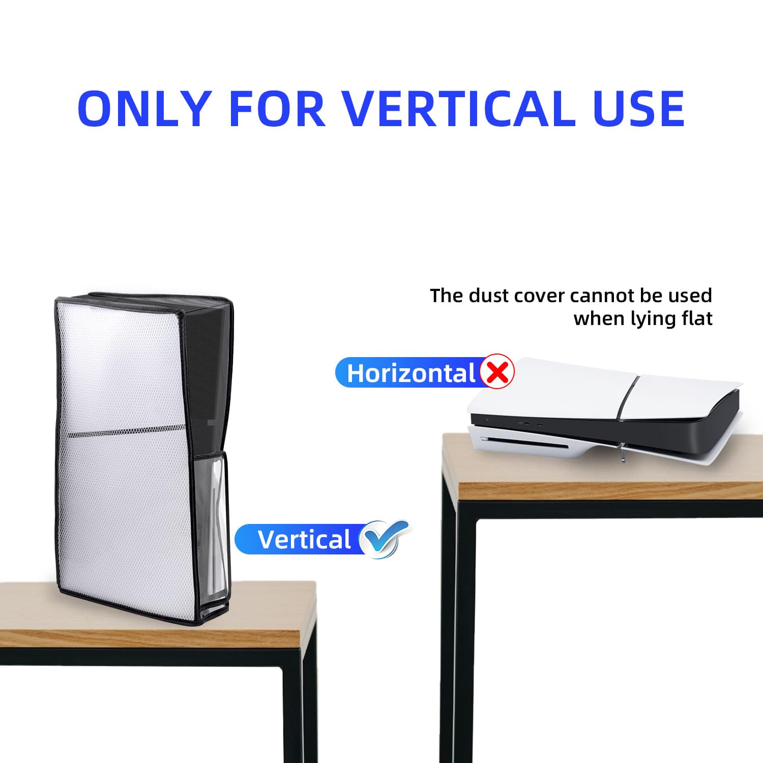 Dust Cover for PS5 Slim DE/UHD Console with Clear View Window - Protective Shield for PlayStation 5 Slim (Not Compatible with PS5/PS5 Pro) - Perfect for Gaming Setup & Console Protection