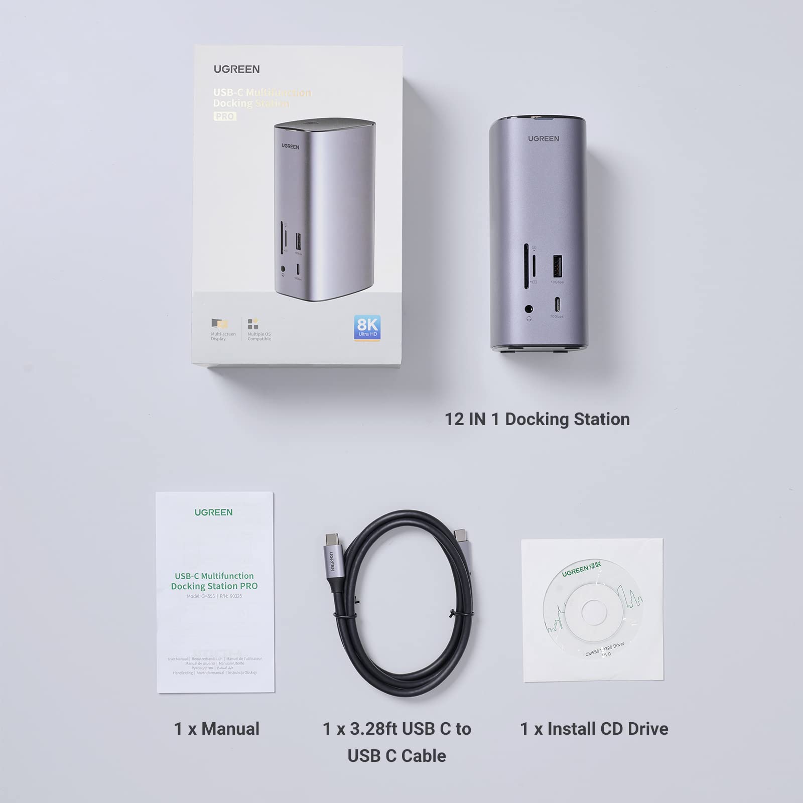 UGREEN Revodok Pro 312 12-in-1 USB C Docking Station with 4K HDMI, Ethernet, USB Ports - Perfect for MacBook Pro, Dell XPS, HP Laptop & Home Office Setup