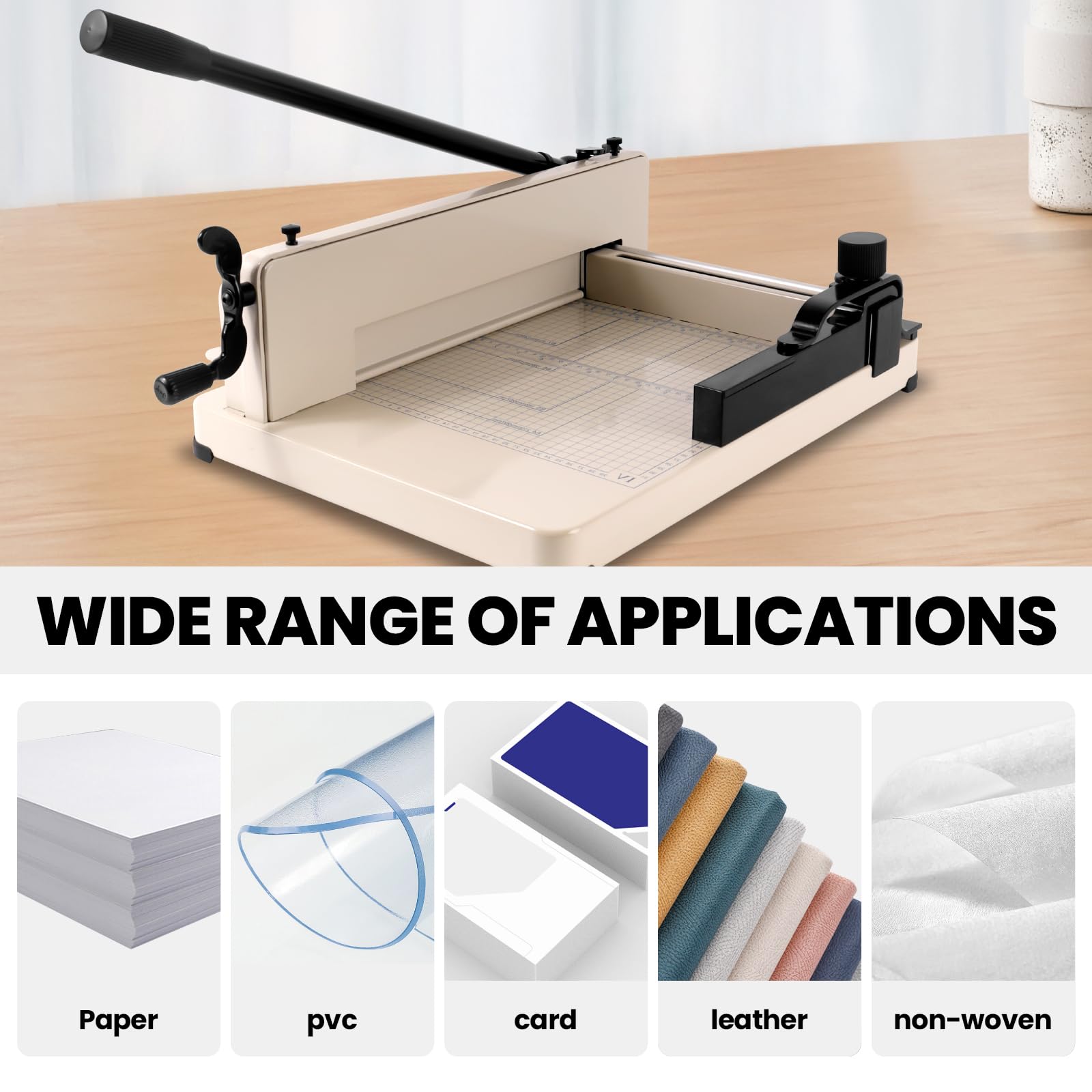 Heavy Duty Guillotine Paper Cutter - 12 Inch A4 Stack Paper Trimmer for Office, Home & School - Cuts Up to 400 Sheets - Perfect for Crafting, Scrapbooking & Document Preparation