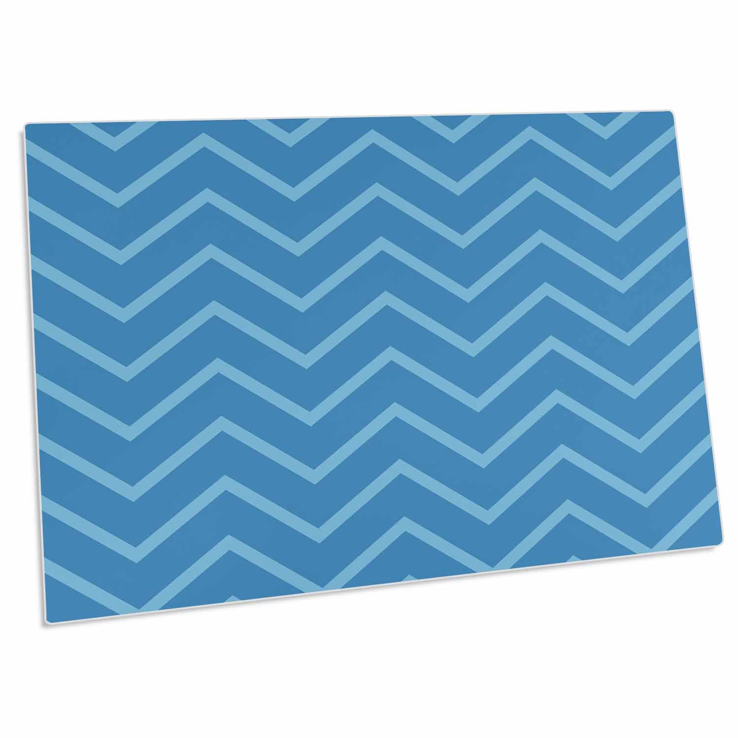 3D Rose PS Stripes Turquoise Chevron Desk Pad Place Mats - Non-Slip Office Desk Mat, Waterproof Mouse Pad for Home & Office Use - Perfect for Dining Table, Workstation, and Computer Desk Decor