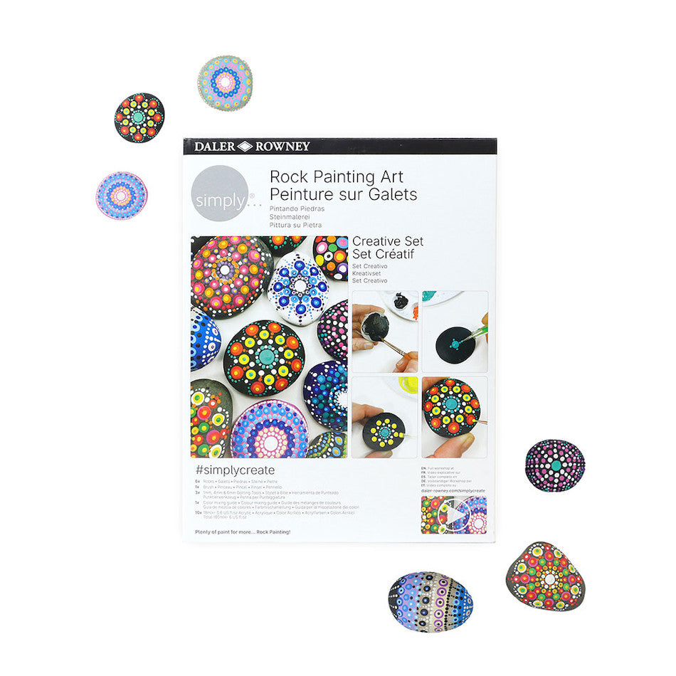Daler Rowney Simply Rock Painting Creative Set - 24-Piece Art Kit for Kids & Adults - Perfect for DIY Crafts, Home Decor, and Outdoor Activities
