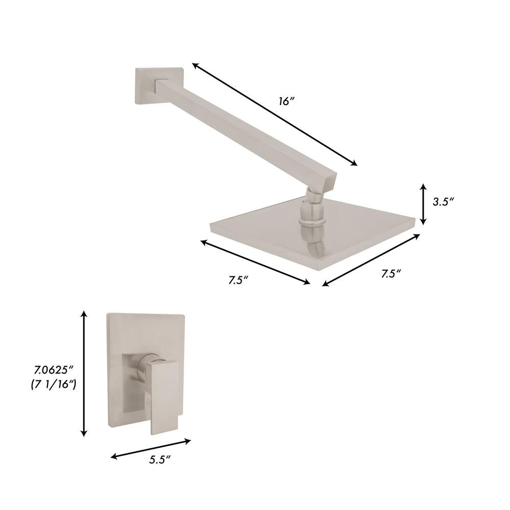 ZLINE Bliss Rainfall Shower Faucet in Brushed Nickel - High Pressure Luxury Shower Head with Adjustable Angle for Spa-Like Bathroom Experience (BLS SHF BN)