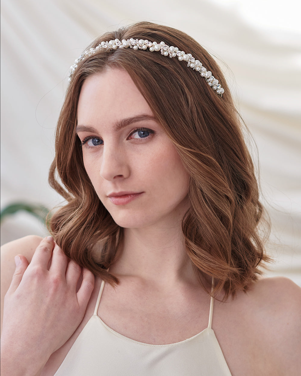 Hailey Pearl Headband for Women - Elegant Crystal Hair Accessory for Weddings, Parties & Special Occasions