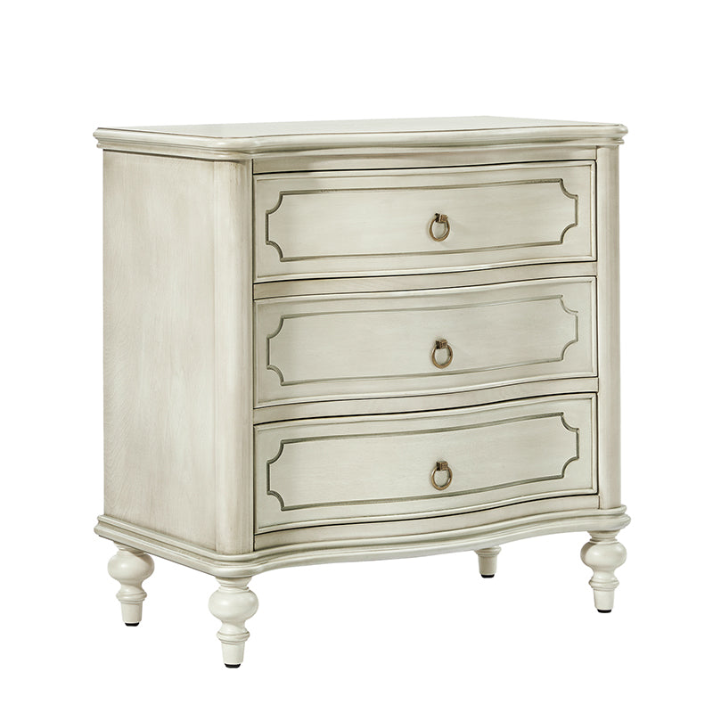 Bernhard 3 Drawer Traditional Nightstand with USB Outlets - Solid Wood Bedside Table for Bedroom, Living Room & Office - Charging Station & Storage Cabinet