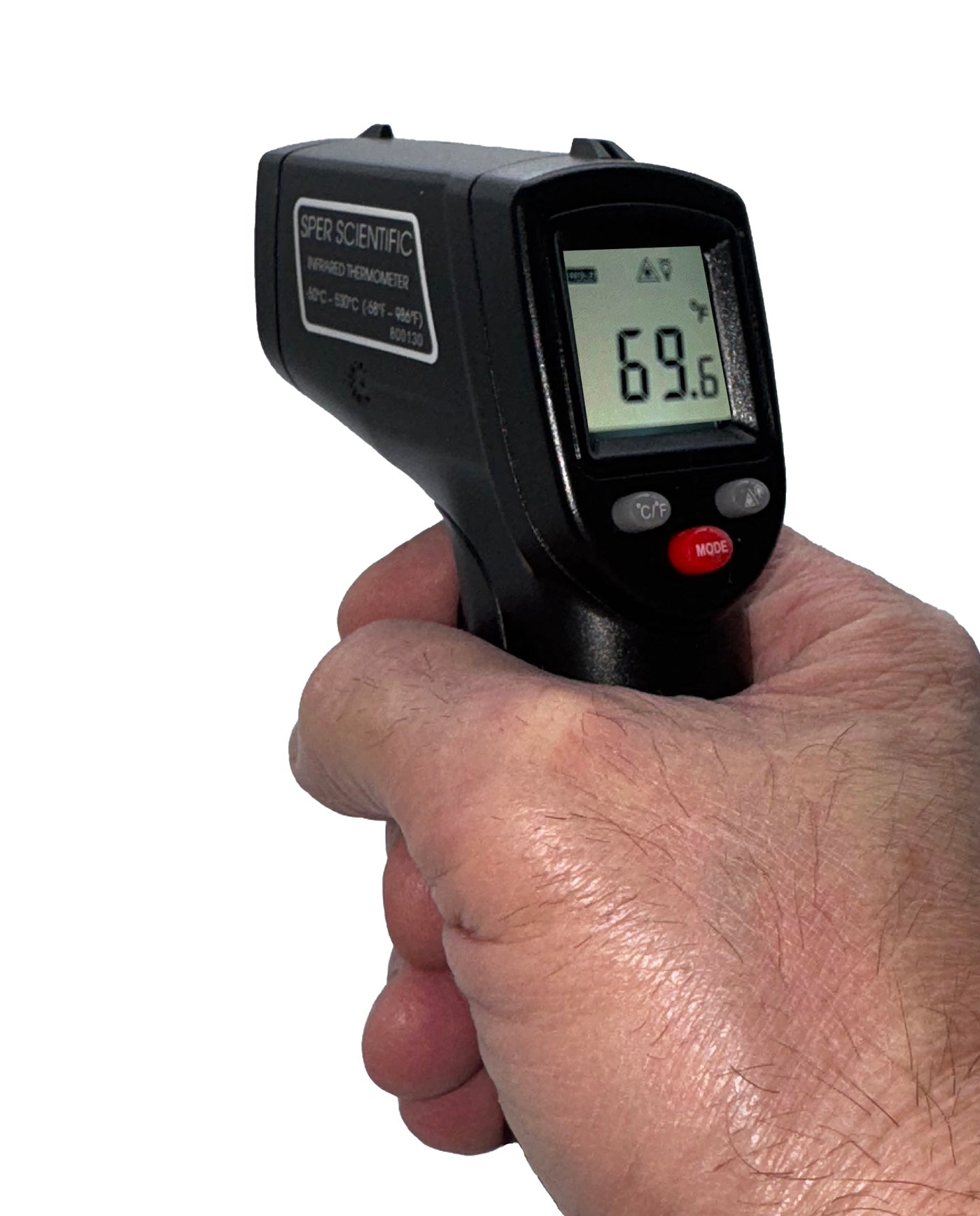 Non-Contact Infrared Thermometer Gun -12:1 Distance Ratio, 986°F Temperature Range, Adjustable Emissivity for Accurate Readings | Perfect for Cooking, HVAC, Automotive & Industrial Use
